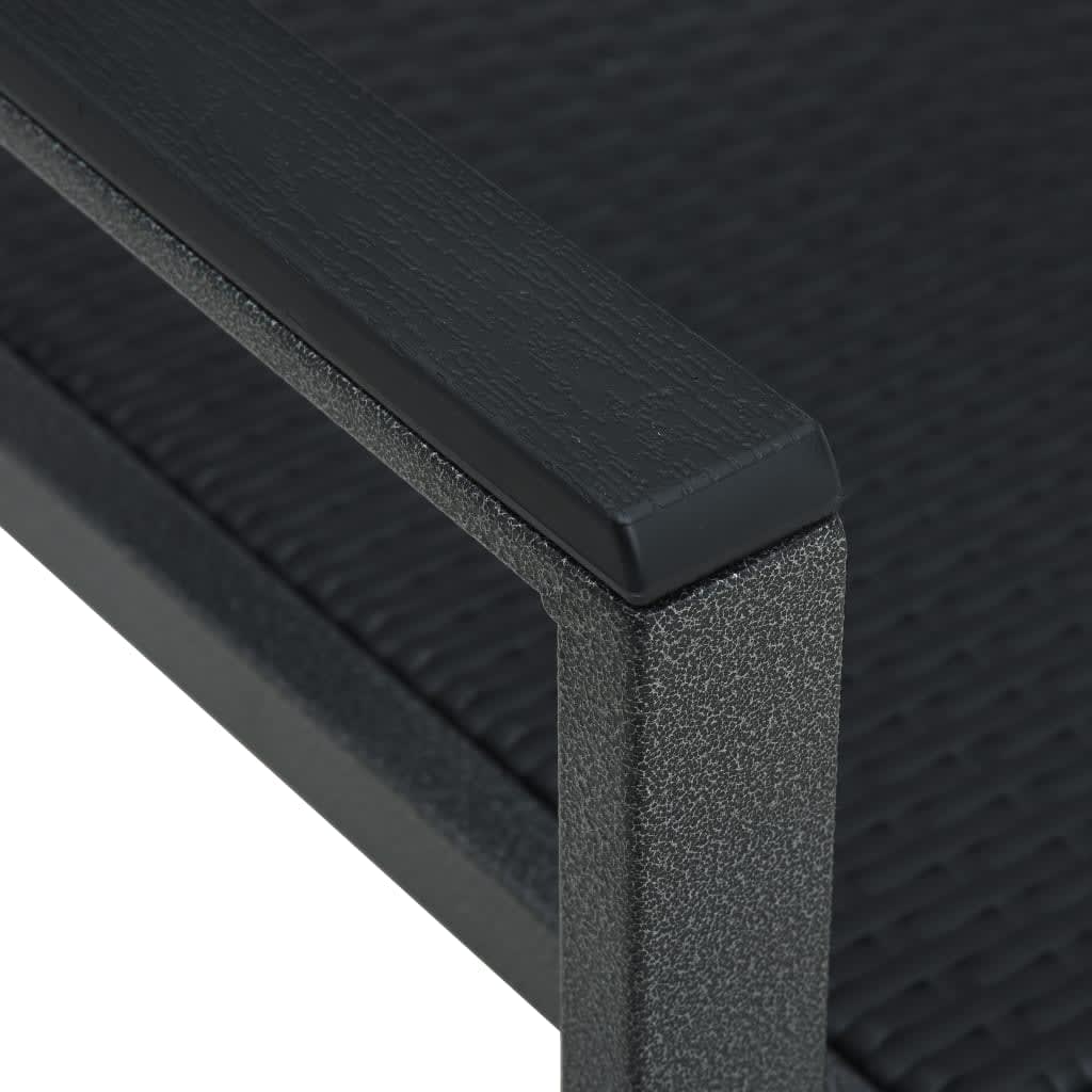 Ensemble de salle à manger de jardin meuble extérieur 7 pièces noir