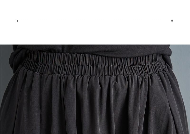 Lewwe - Maxi A-lijn rok met elastische taille en split