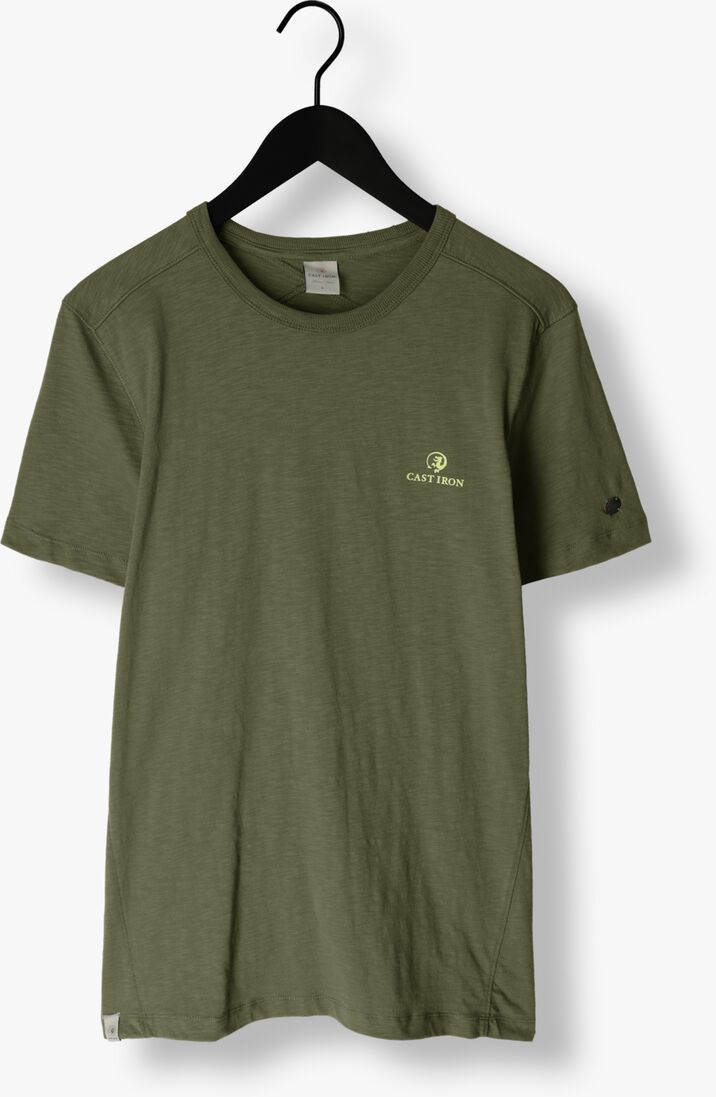 CAST IRON groene cast iron t-shirt short sleeve r-neck slub jersey