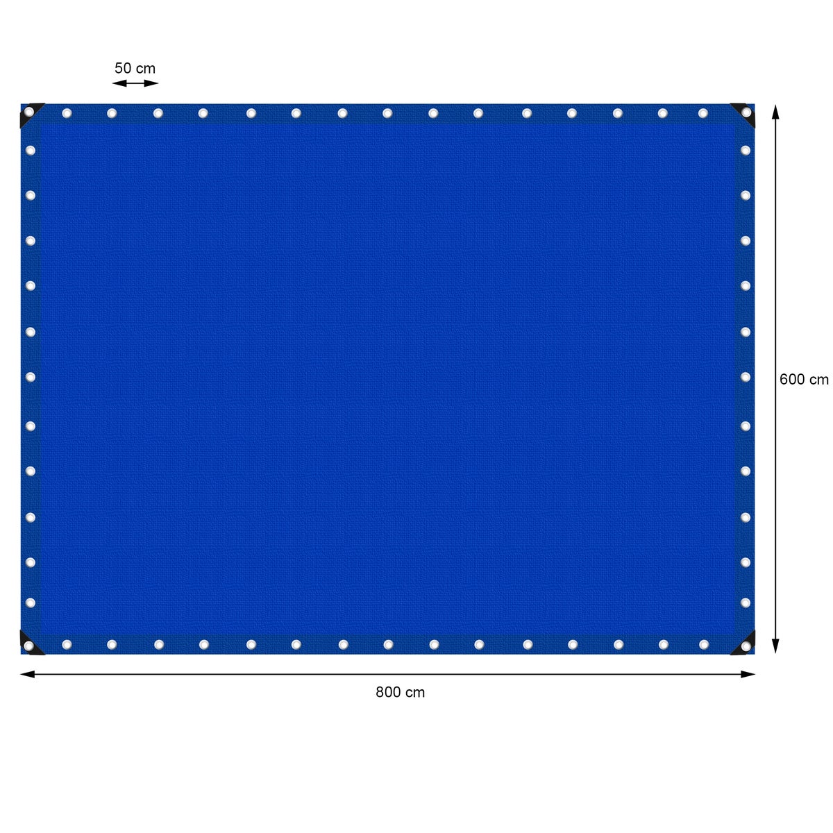 ECD Germany Afdekzeil met ogen, 6x8m, 48m², 260g/m², Blauw, Polyethyleen, Schimmelwerend, Waterdicht, Scheurvast, Beschermhoes, Boothoes, Tuinhoes, Houten hoes, Hoes voor tuinmeubelen, Zwembad, Auto