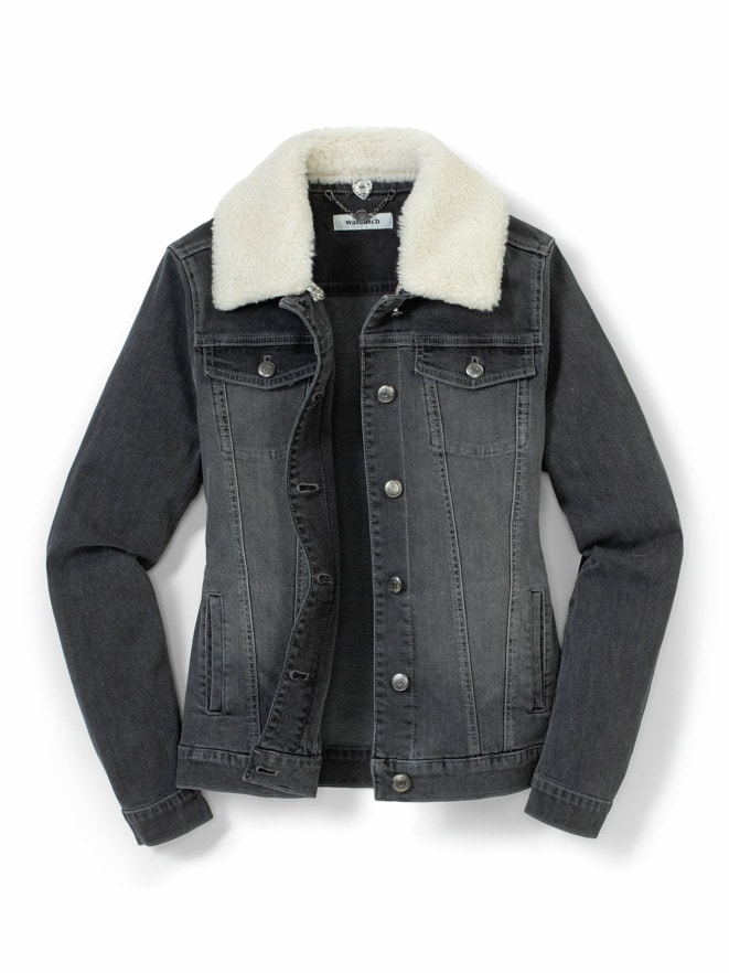 Jeansjacke Teddykragen