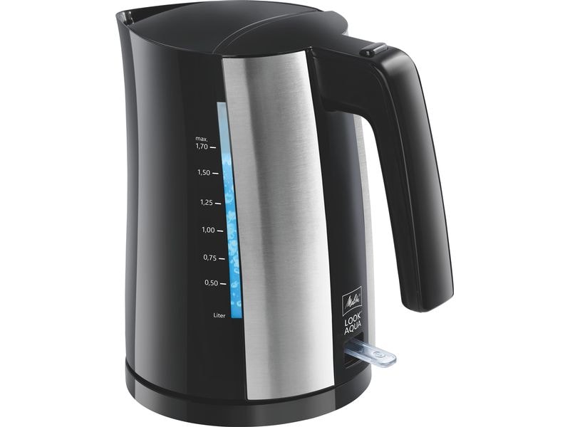 Melitta Wasserkocher Look Aqua 1.7 l, Schwarz Edelstahl Wasserkocher