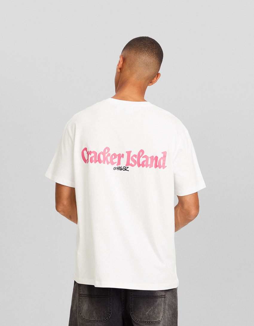Camiseta de modelagem quadrada com estampa Gorillaz