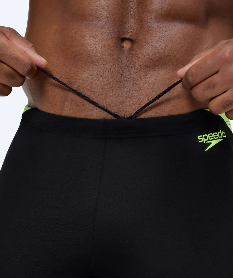 Speedo lange badebukser til mænd - Hyperboom Splice - Sort/gul