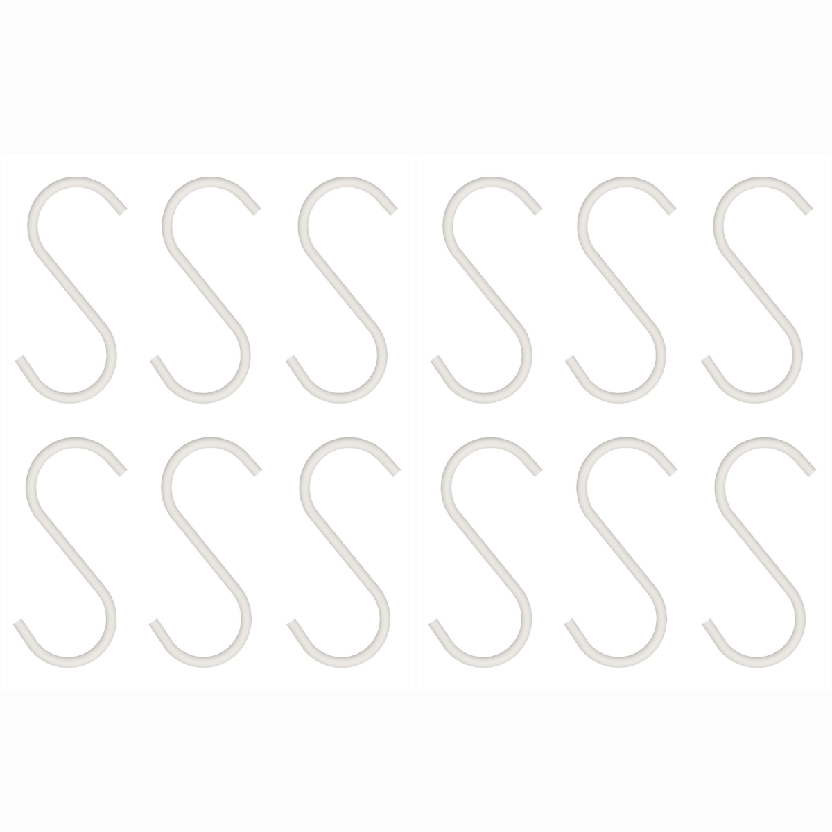 S-haakjes - set van 12 S-haakjes Wit - 12 stuks - 9,5cm