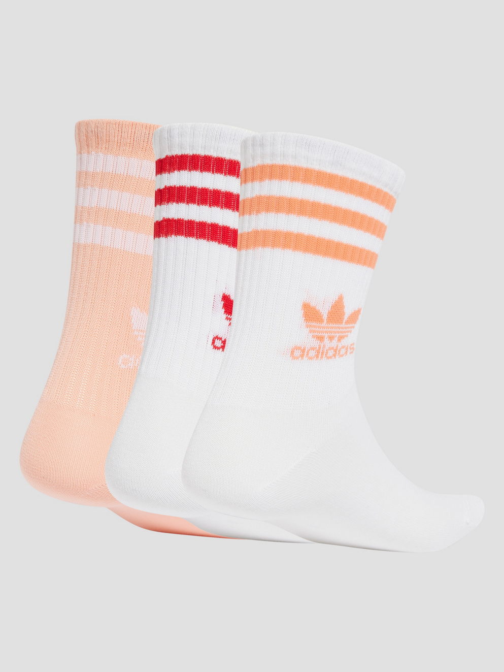 adidas Originals Crew 3 Pack Socks white/glopnk/white