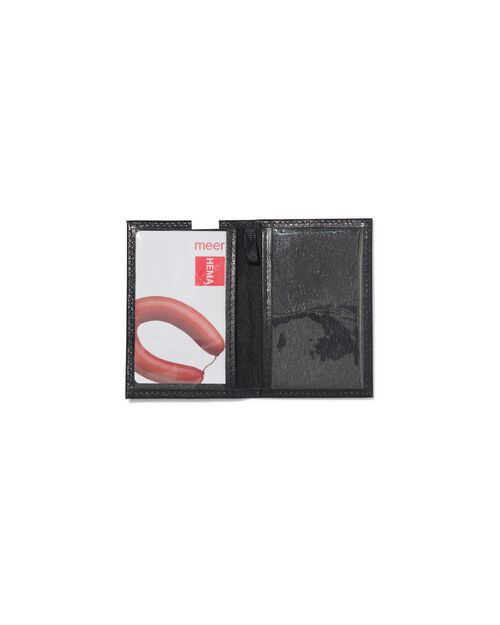 porte-carte en cuir noir avec blocage RFID