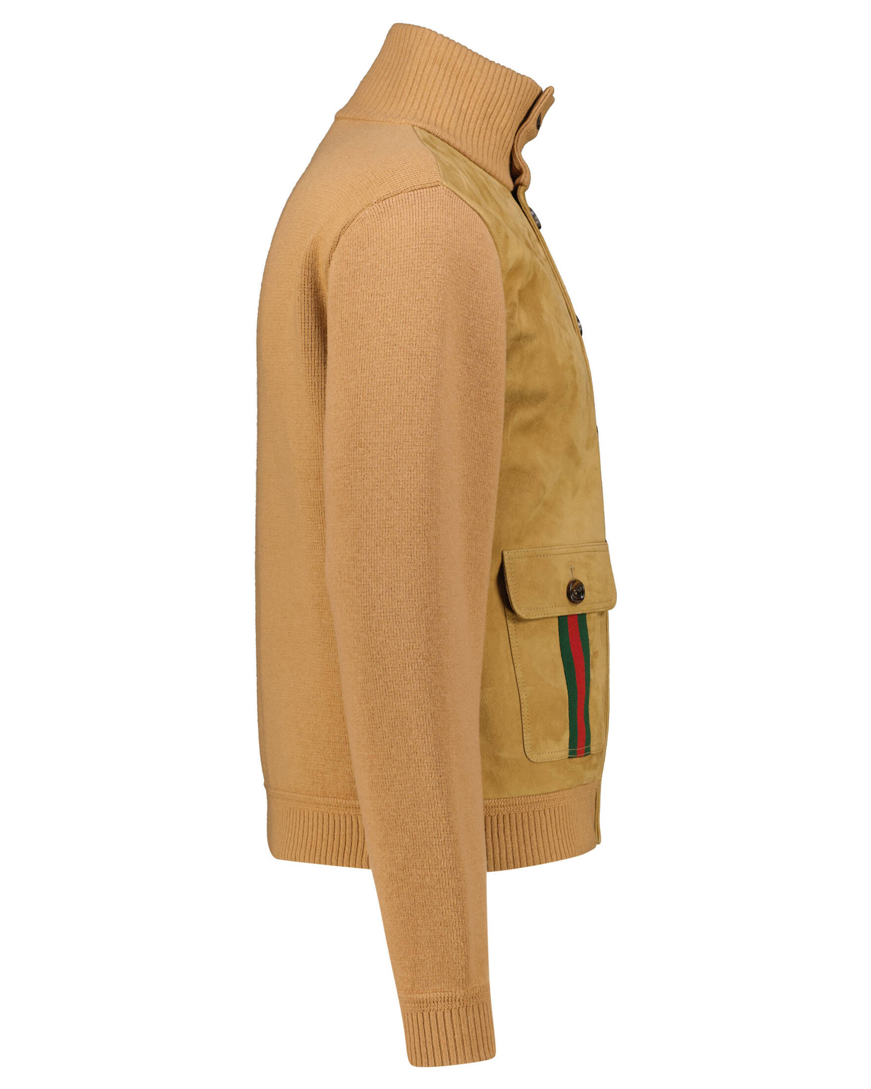 Gucci| Herren Jacke aus Schurwollstrick und Lammleder