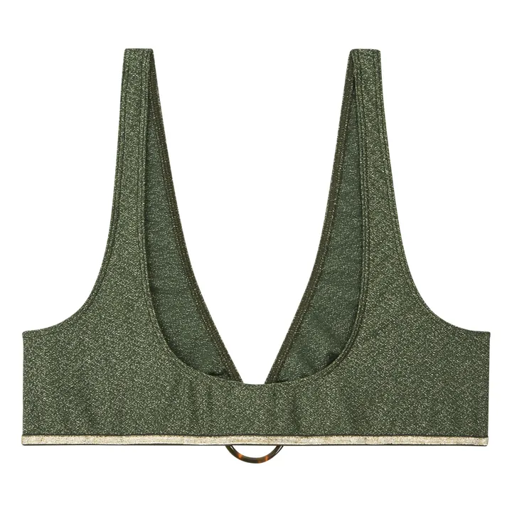 La Nouvelle Haut de Maillot Claudette Métallisé | Vert kaki