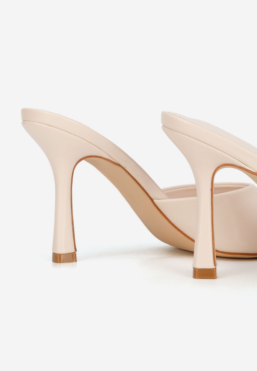 Mules a talon beige Elseia