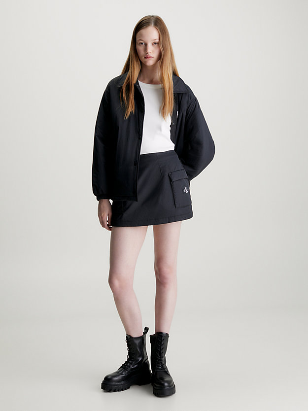 Minissaia cargo acolchoada em nylon