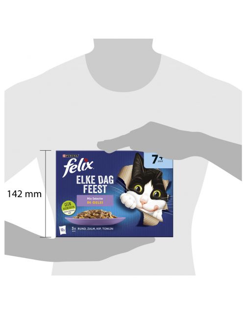 Felix Multipack Elke Dag Feest Mix Selectie In Gelei 7+ Senior - Kattenvoer - Rund Kip Tonijn 12x85 g