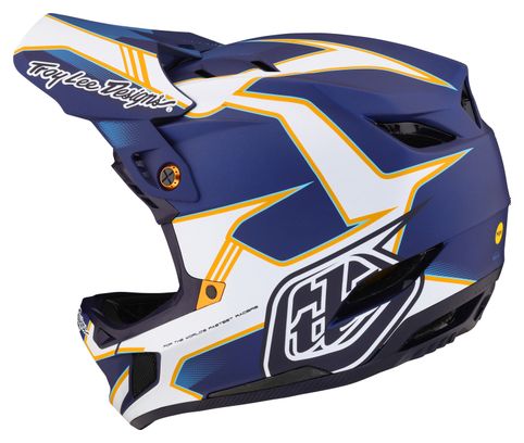 Casque Intégral Troy Lee Designs D4 Composite Mips Matrix Bleu/Blanc S (54-55 cm)