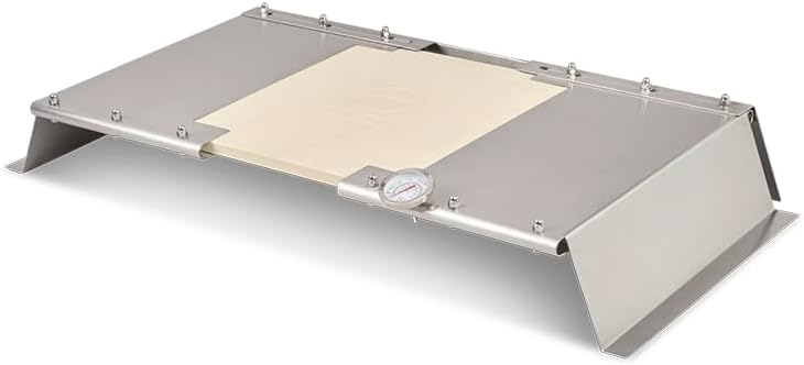 MOESTA-BBQ 19597 PizzaCover Flex - Gasgrill Edelstahl-Pizzaaufsatz mit Cordierit-Dach - Breitenverstellbar 600-900 mm