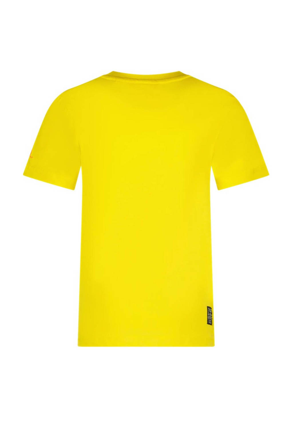 TYGO & vito T-shirt Tijn met printopdruk felgeel