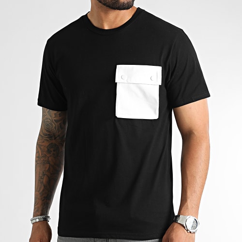 Tee Shirt Poche T8815 Noir Blanc