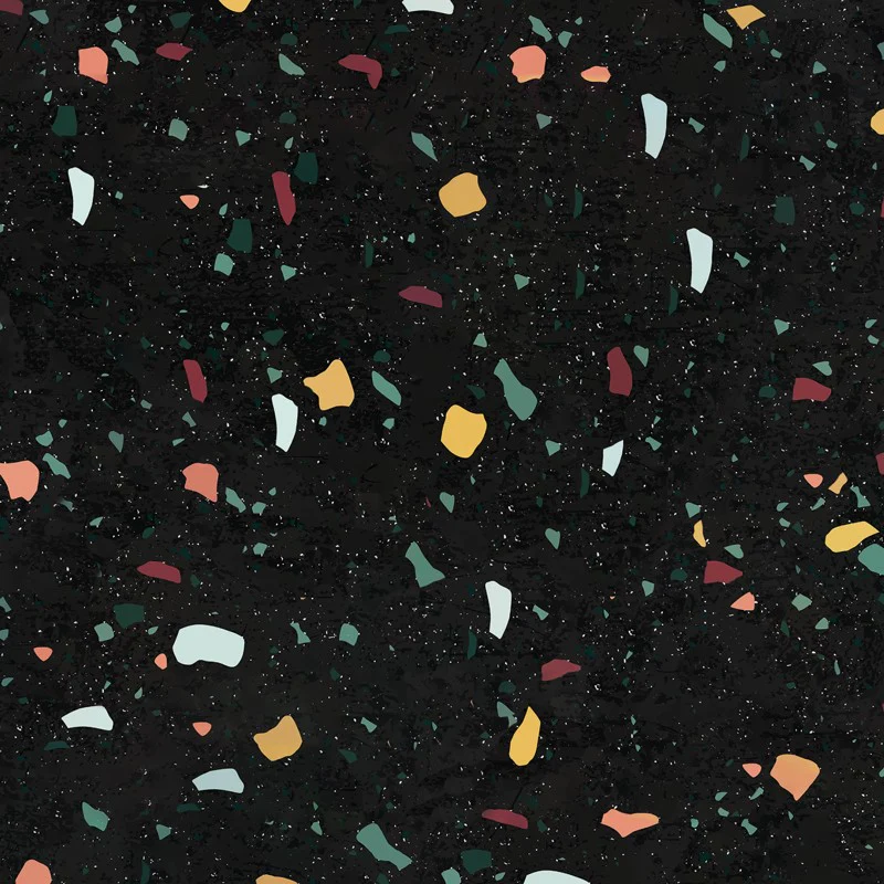 Crédence cuisine Bandeau ALU lot de 2 L100xH 20cm - TERRAZZO NOTTE 99d