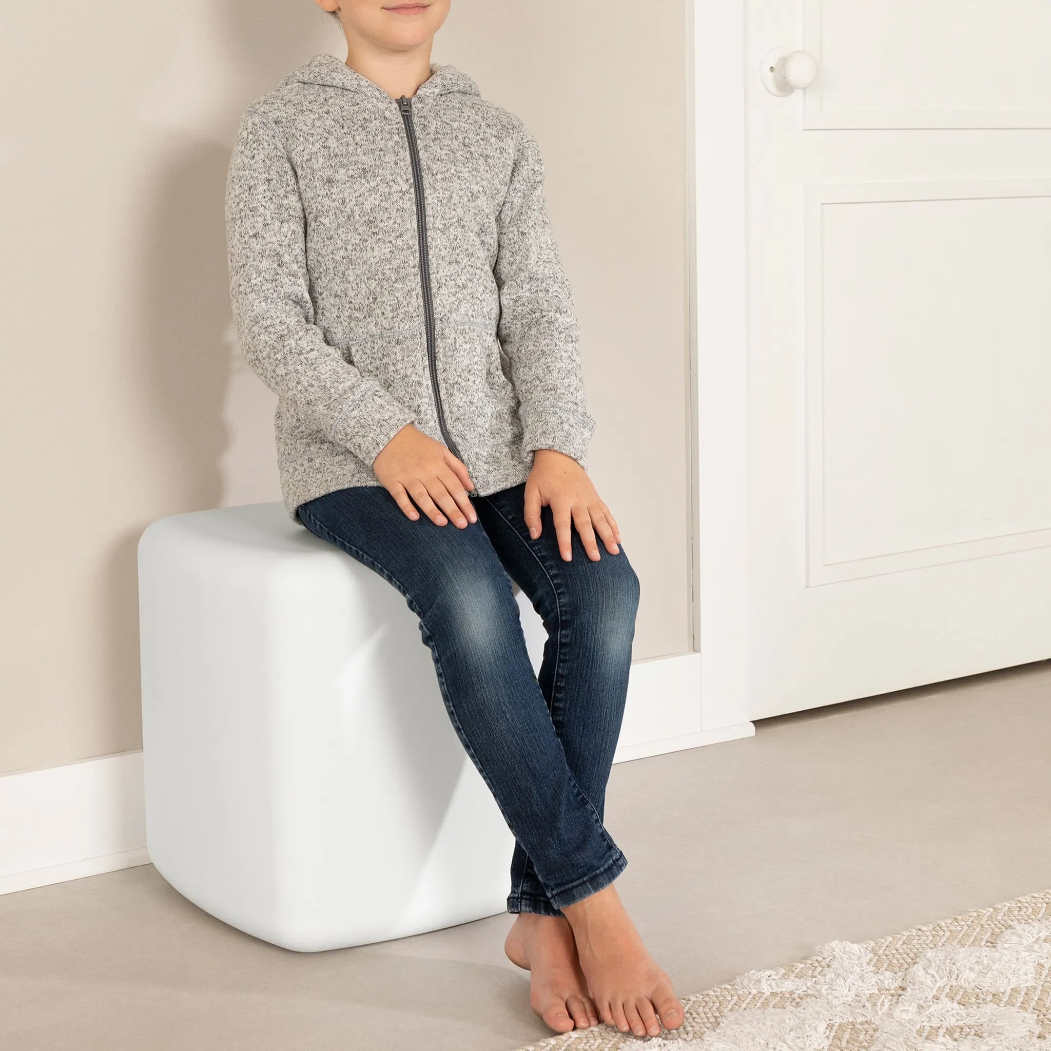 South Shore Table de Nuit  Tabouret pour Enfants - Sweedi Blanc