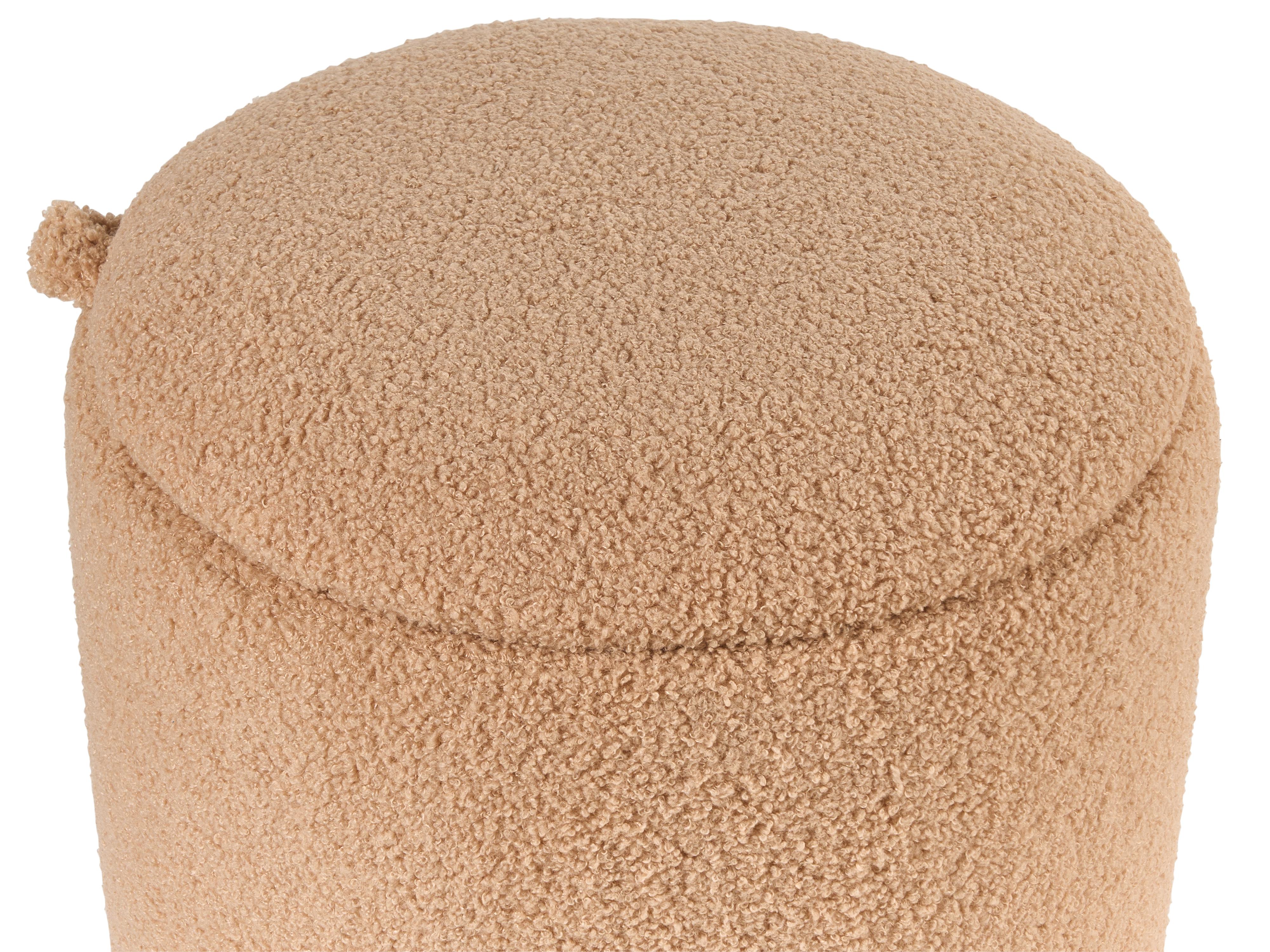 Set van 2 opbergpoefs BEREA Bouclé Lichtbruin