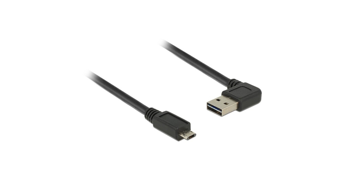 DeLOCKEASY-USB-A 2.0 male > EASY-USB Micro-USB-B 2.0 male  kabel  (Zwart, 2 meter)