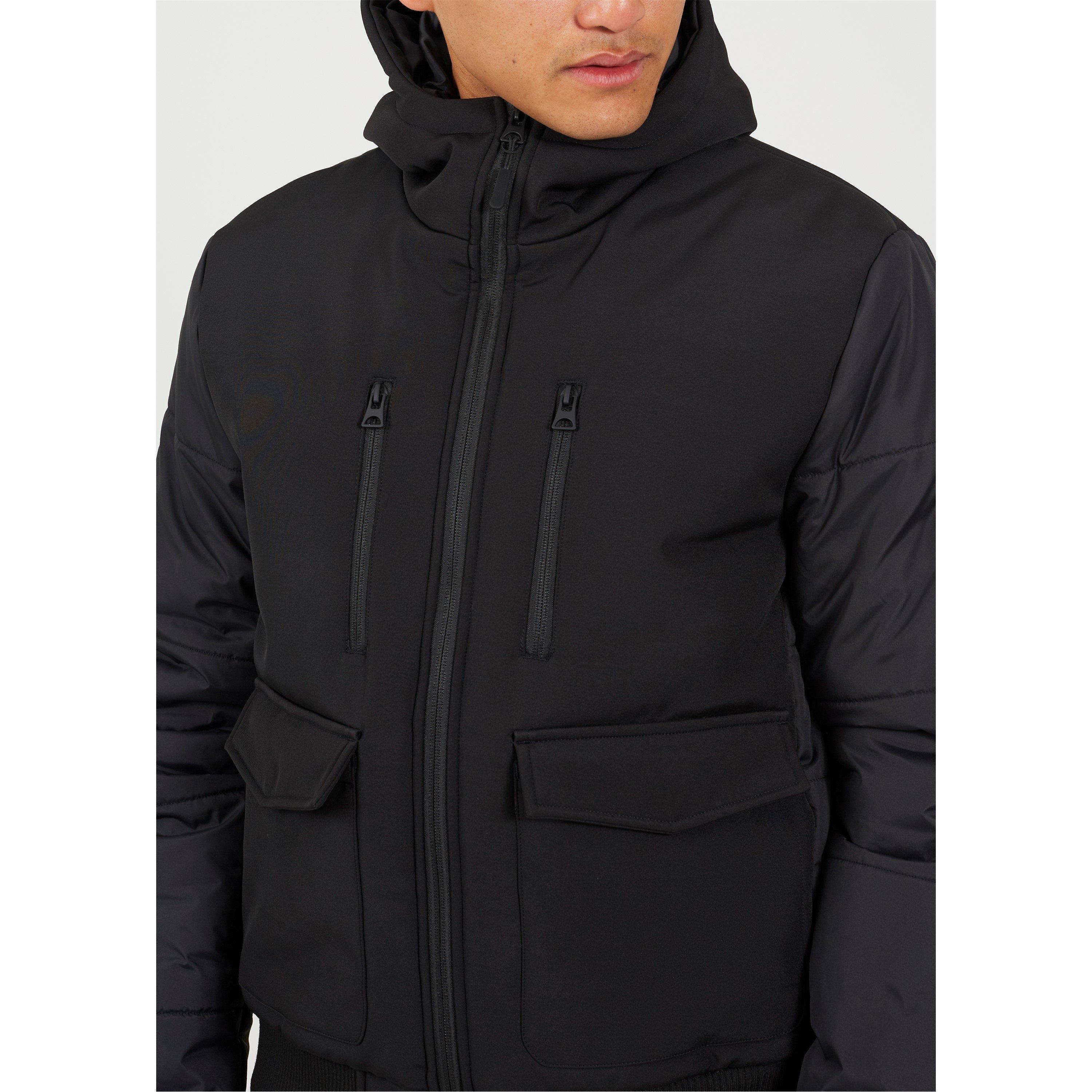 Brave Soul Soft Shell Puffer Jacket with Hood