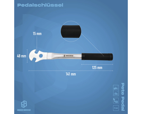 Bike Broz fietspedaalsleutel Pete pedaal