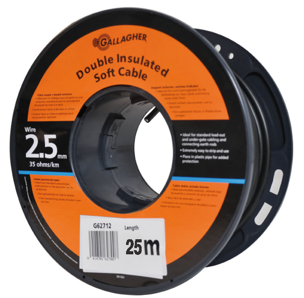 Gallagher  - Grondkabel - 25 cm - 25 Meter - Zwart - 24 cm - 2500 cm