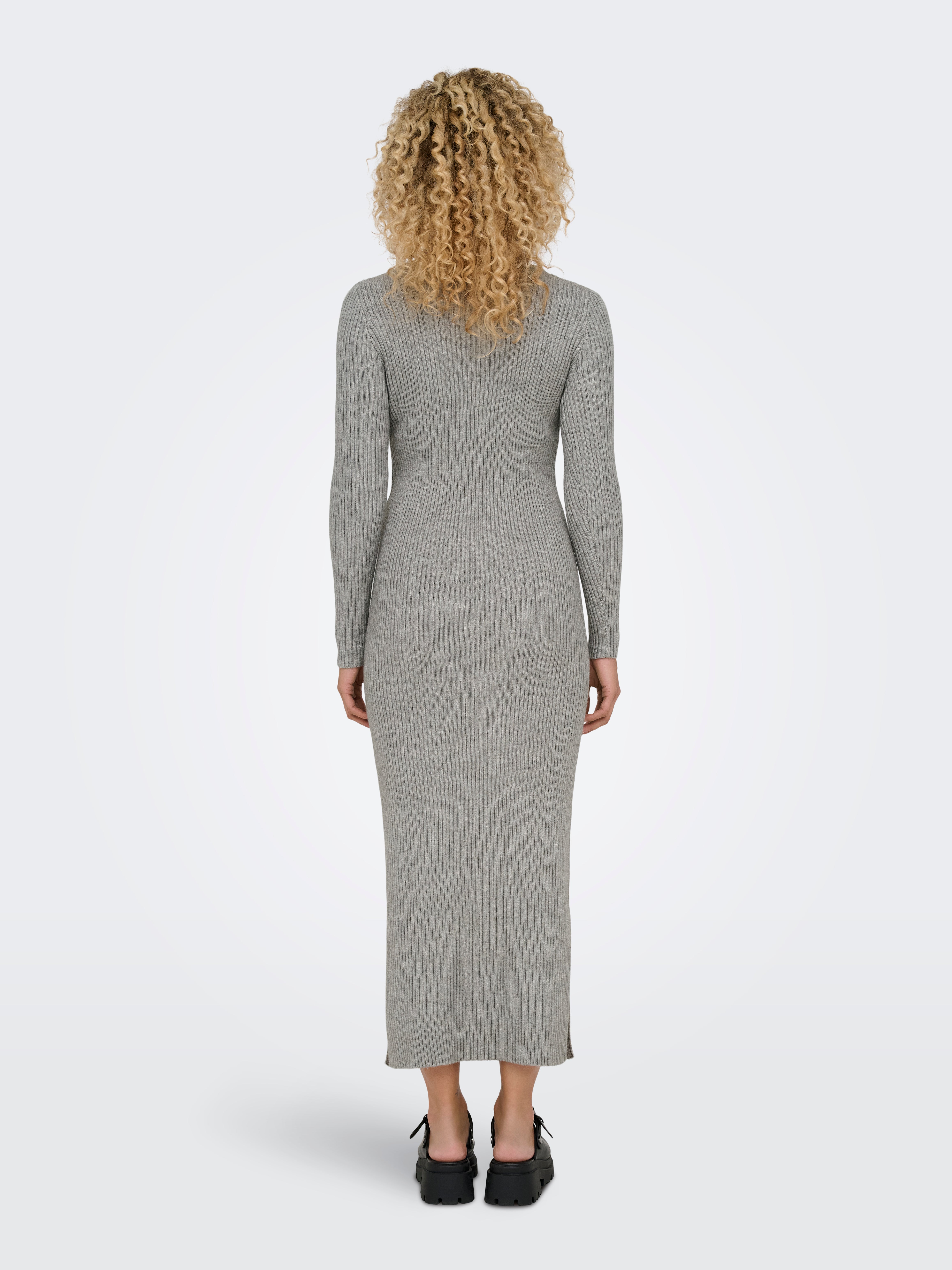 ONLKATIA Langes Kleid Medium Grey Melange