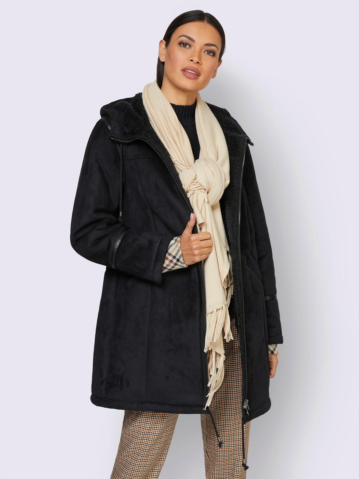 Veste en synthétique aspect peau d'agneau