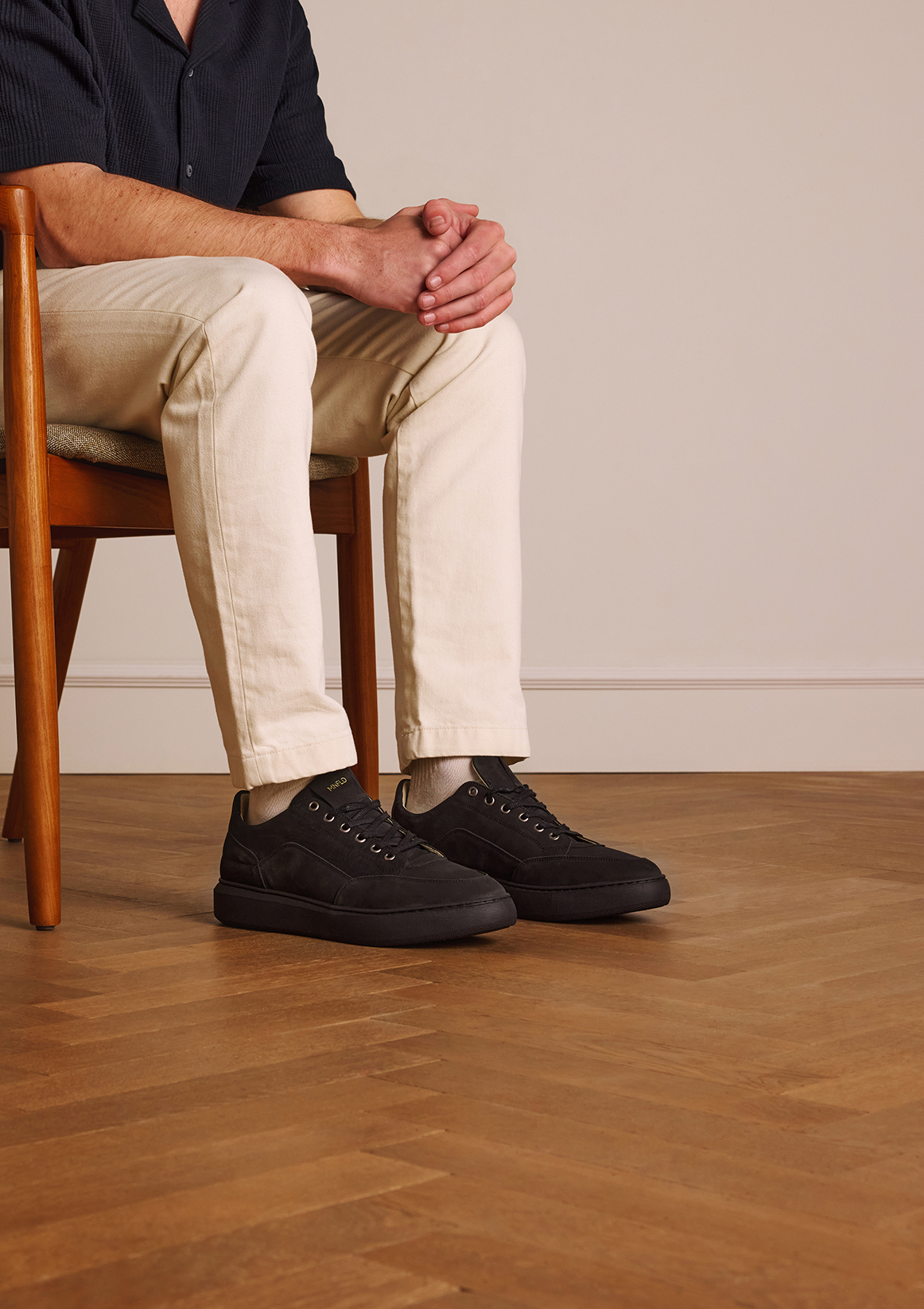 Zwarte nubuck sneakers