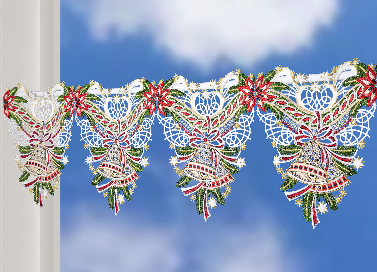 Stangendekoration mit weihnachtlichen Motiven