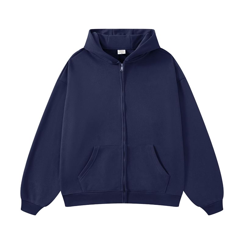 Posive - Hoodie met rits en effen schouder
