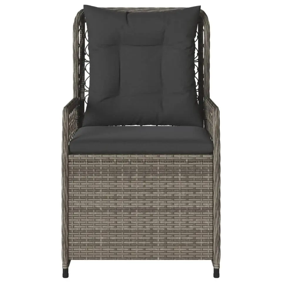 vidaXL - Verstelbare tuinstoelen - Grijs - Poly rattan - 2 stuks