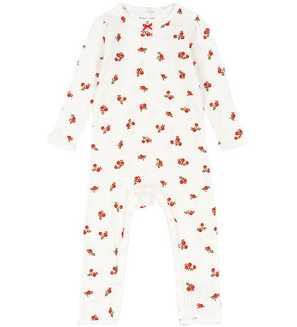 Konges Sløjd Strampler - Rib - Minnie Onsie - Rose Rot m. Löcher