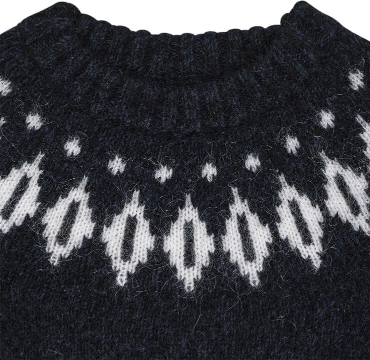 Copenhagen Colors WOOL ICELAND BLOUSE Navy/cream combi
