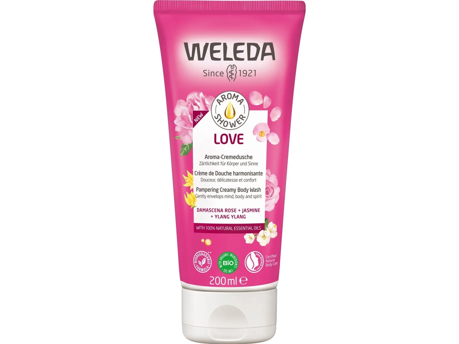 Weleda Aroma Shower LOVE, Badesæbe, 200 ml, Voksne, Unisex, Krop, Almindelig hud