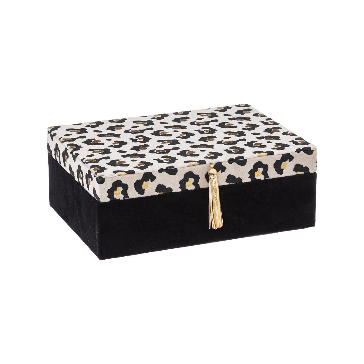 BOITE A BIJOUX IMPRIMEE LEOPARD 21CM