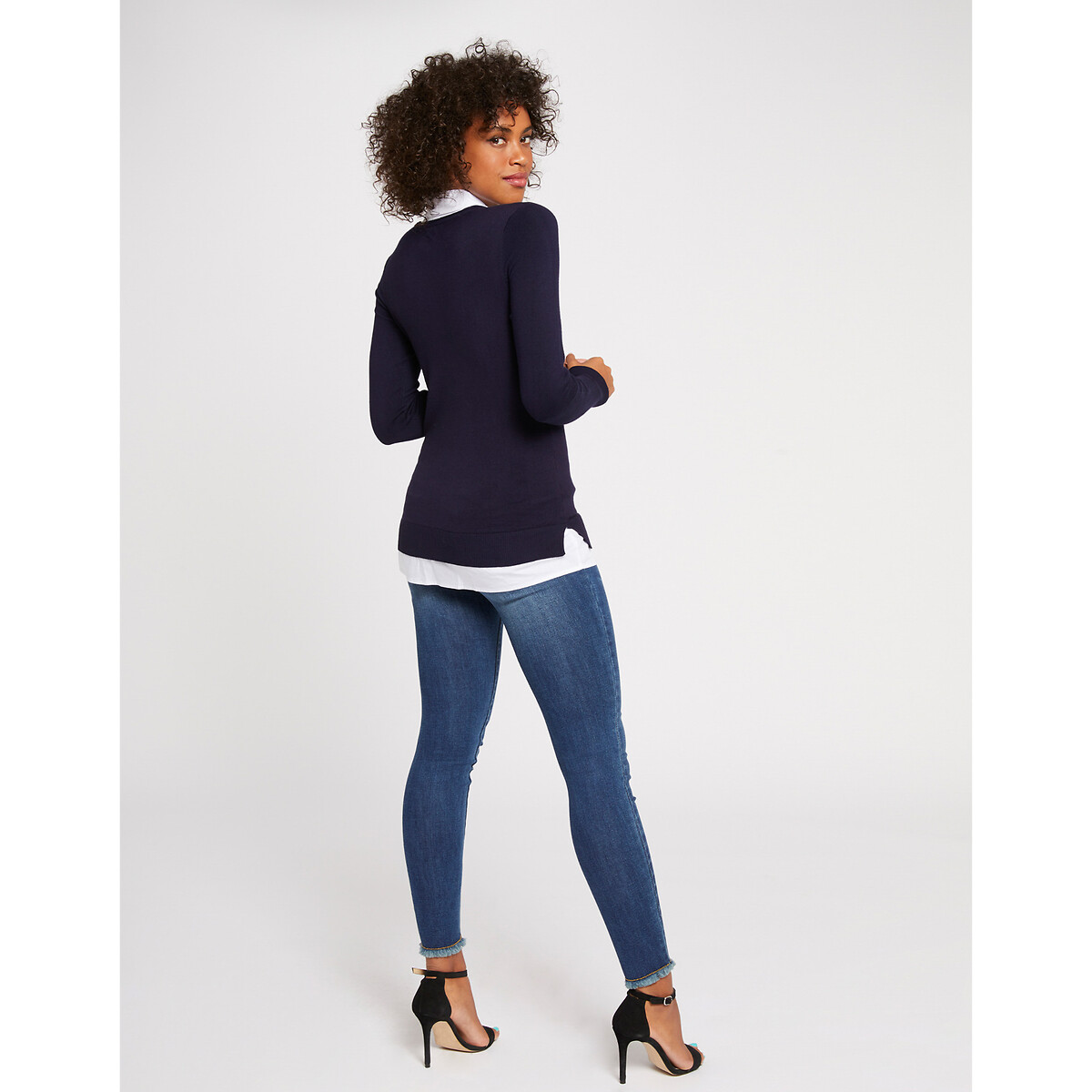MORGAN<br>Camisa suéter 2 em 1, com zíper no ombro