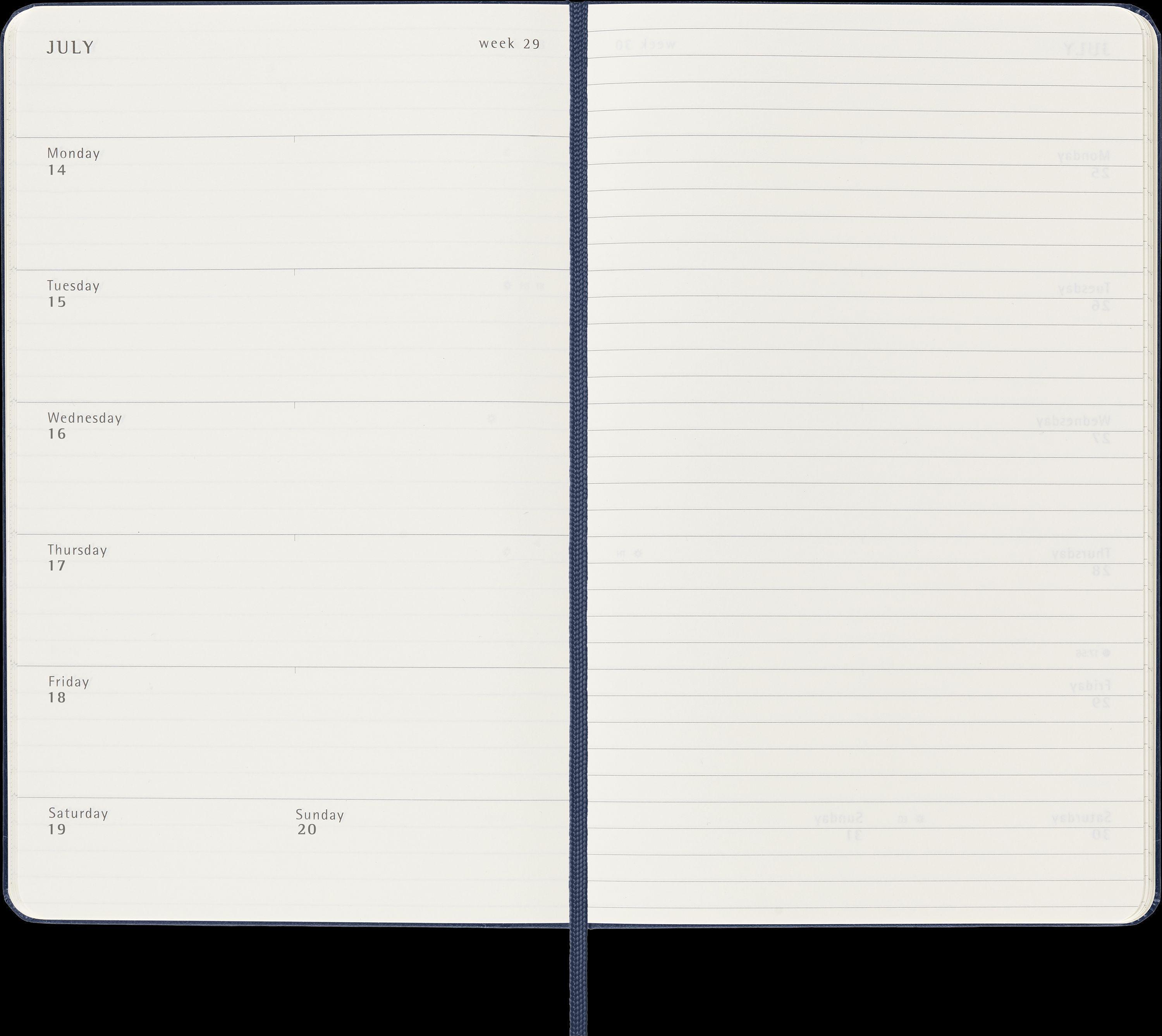 Moleskine 12 Monate Wochen Notizkalender 2025, Large/A5