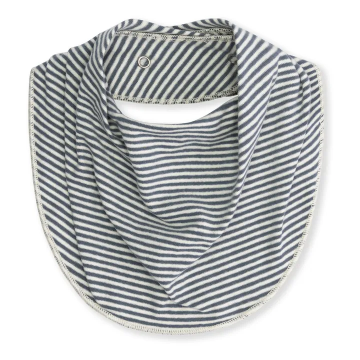 Gray Label Bavoir Rayé Coton Bio | Bleu gris