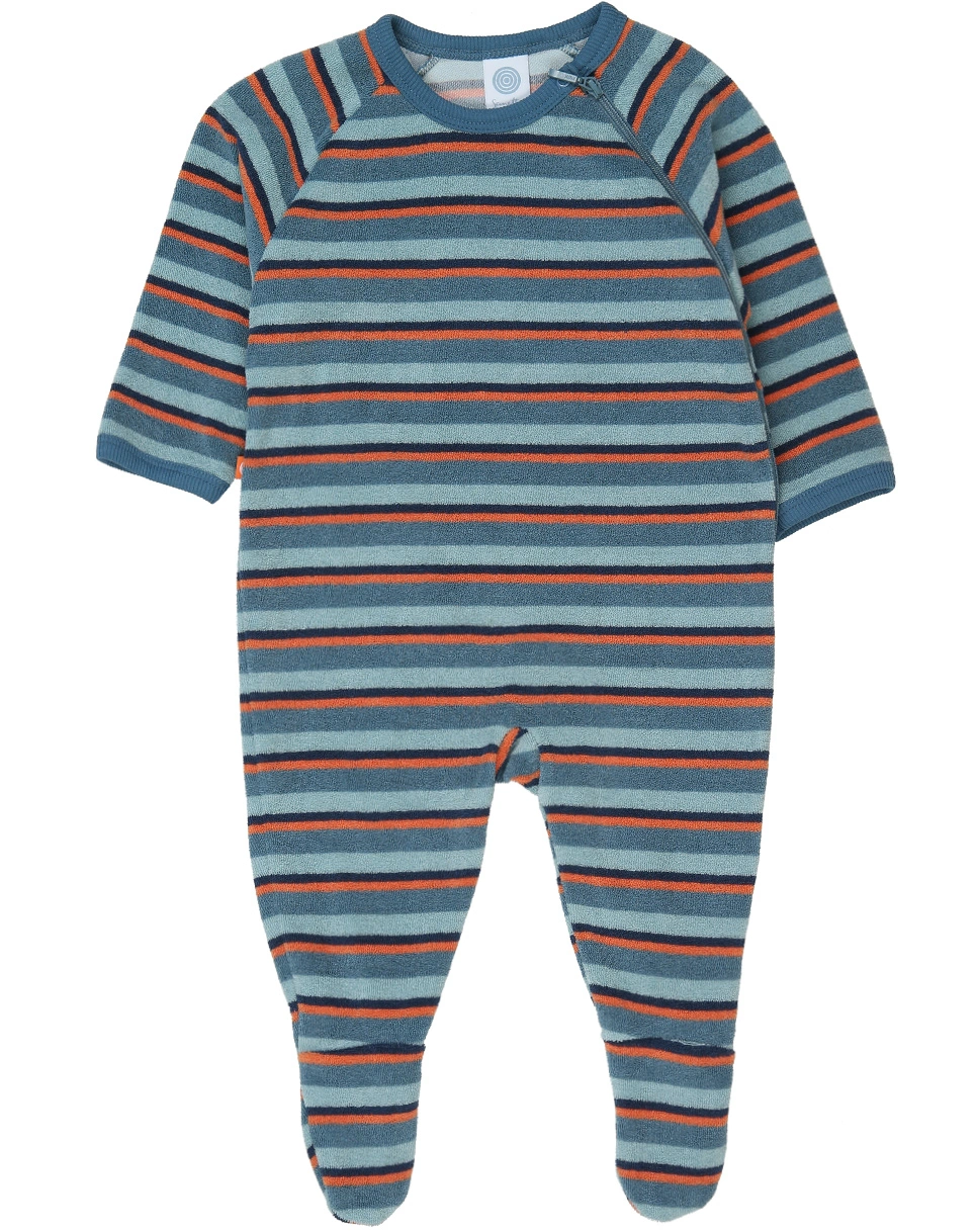 Frottee-Strampler STRIPES in bluestone