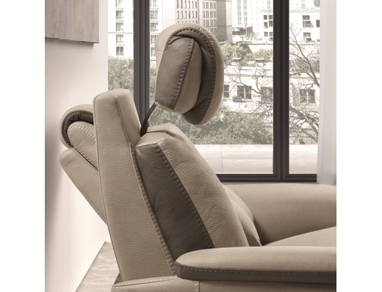 CONCEPT1 - Canapé tissu Paris beige 2 places électrique + fauteuil elect
