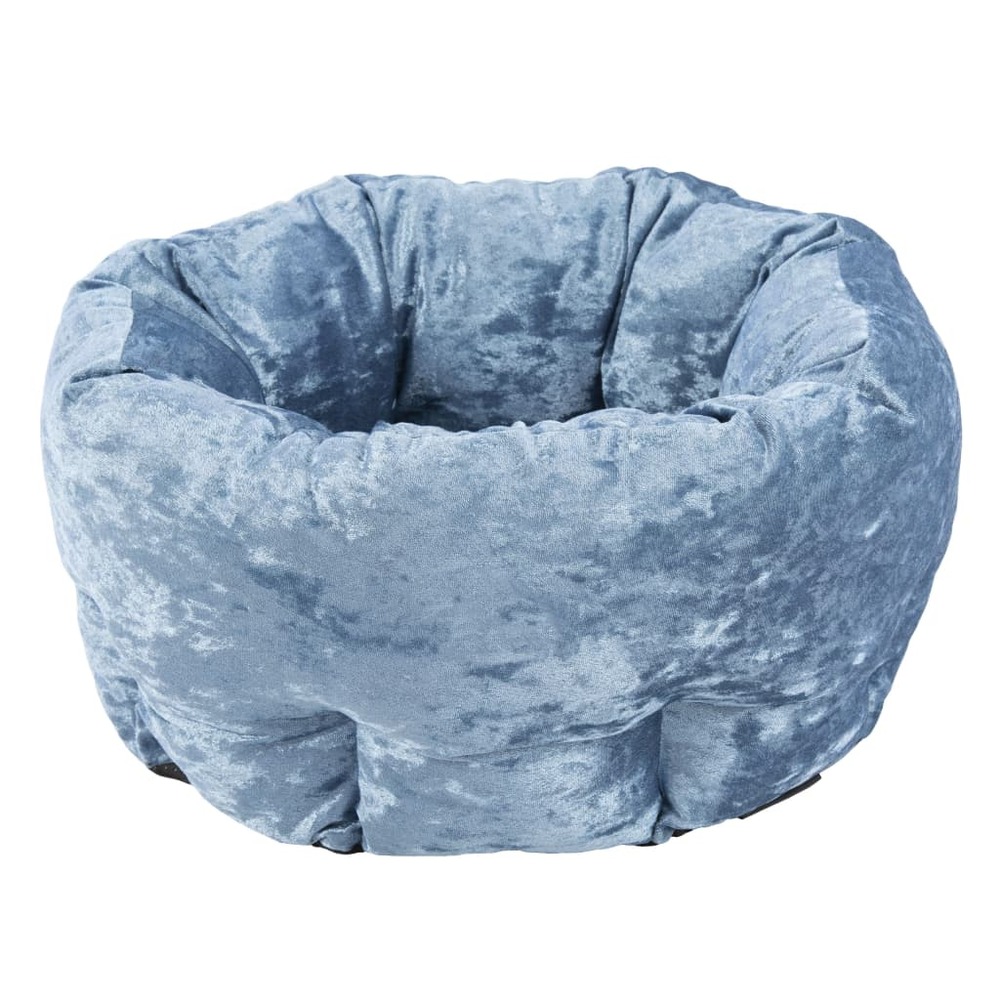 Lit pour animaux de compagnie velours bleu