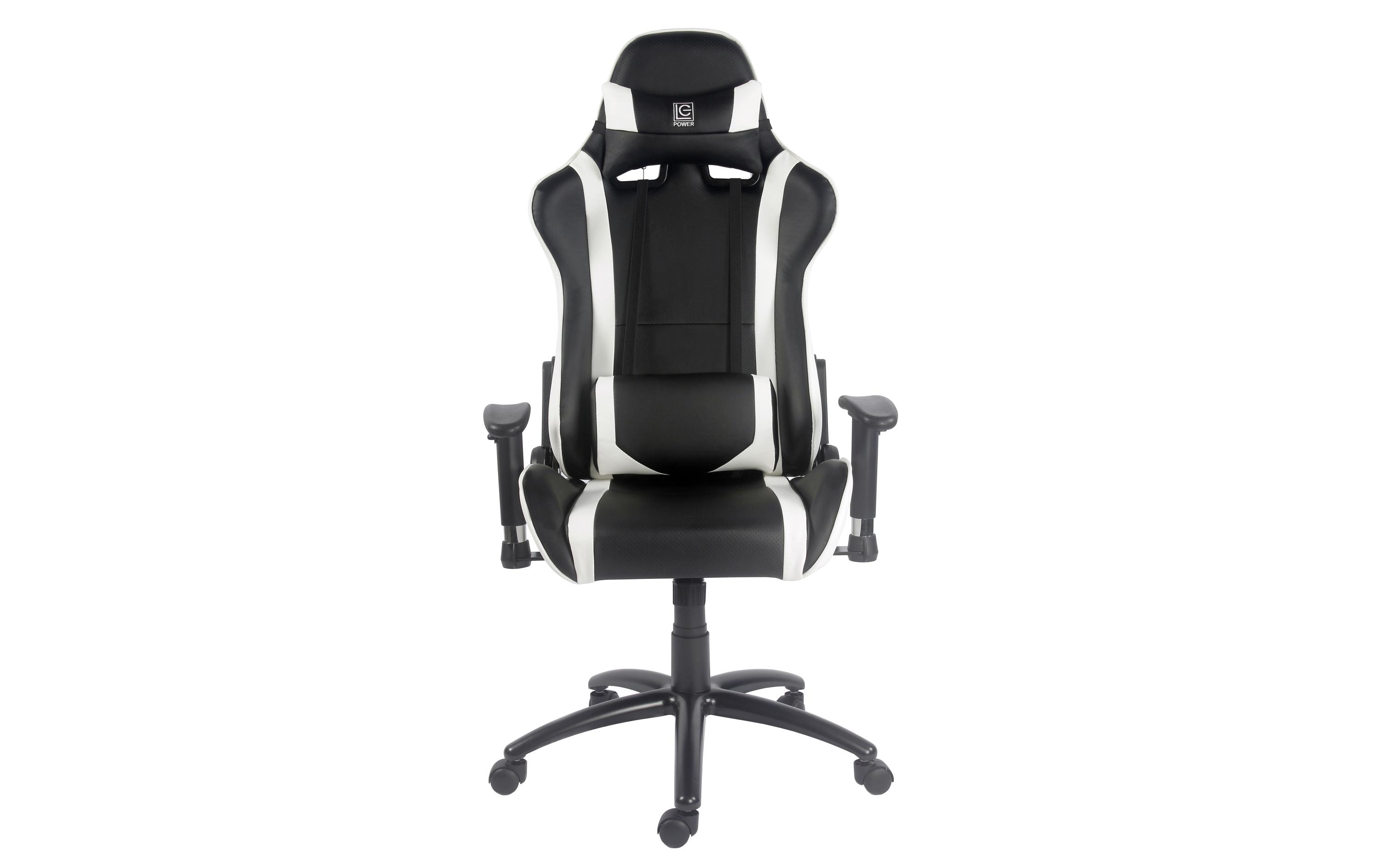 Gaming-Stuhl LC-GC-2 Schwarz/Weiss<br>Ergonomischer Gaming-Stuhl, schwarz/weiss