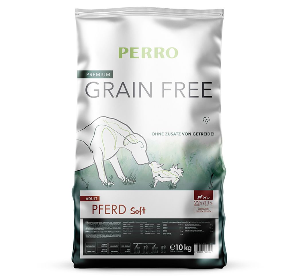 PERRO Trockenfutter Grain Free Pferd Soft - Hund Adult