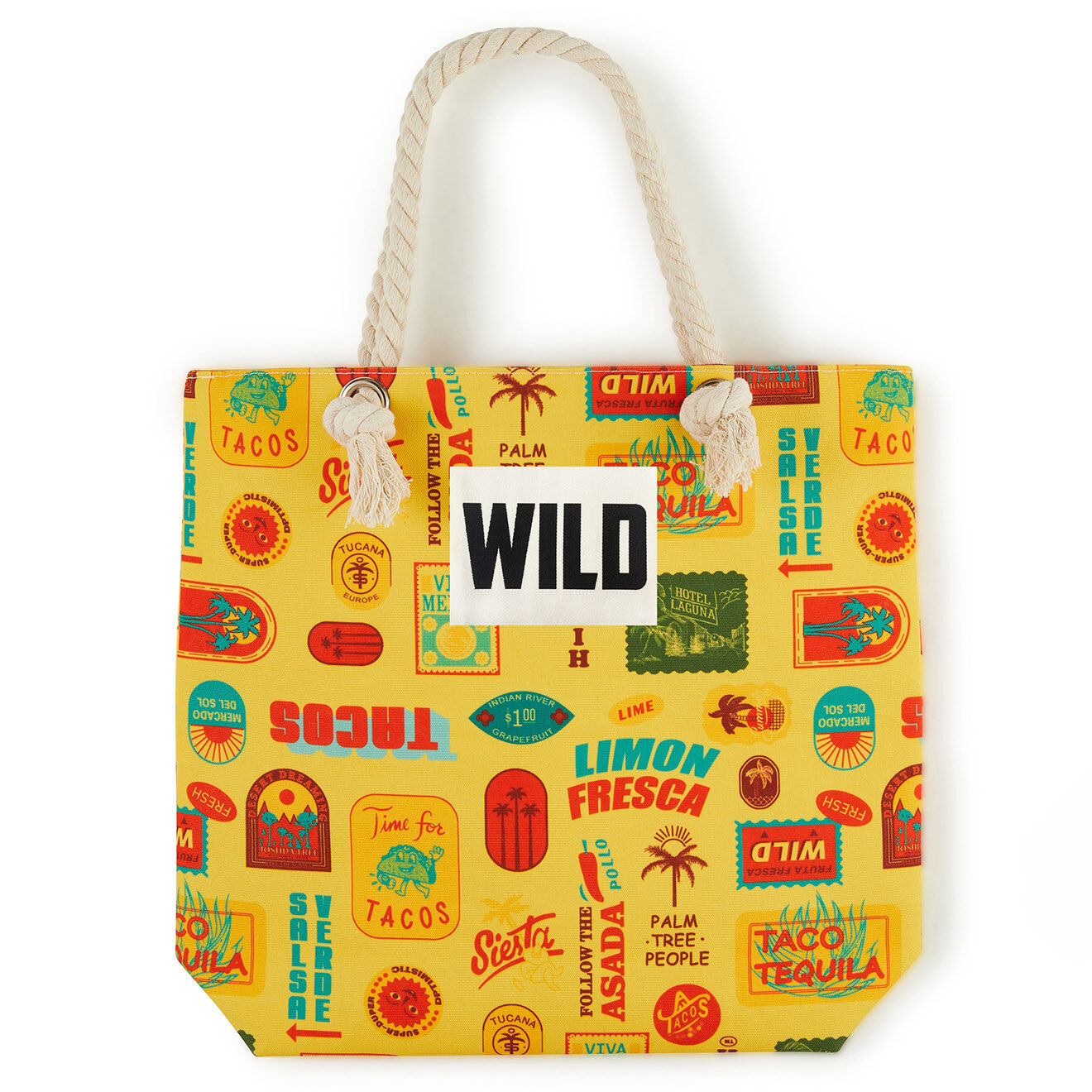 Wild Tote-Bag Mateo jaune - 40x43x10 cm