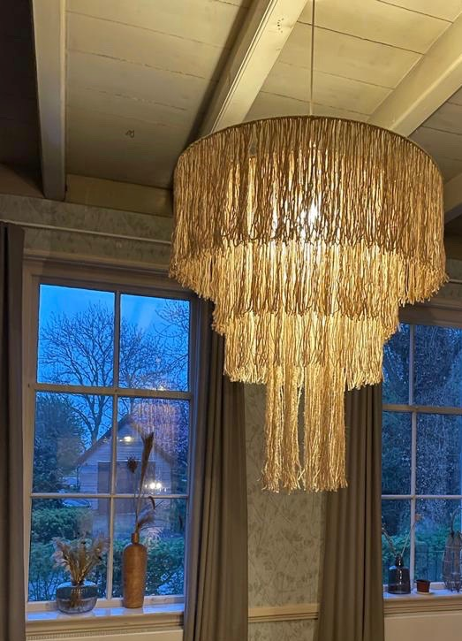 XXL Macramehanglamp XXL Kroonluchter touw naturel 90 cm