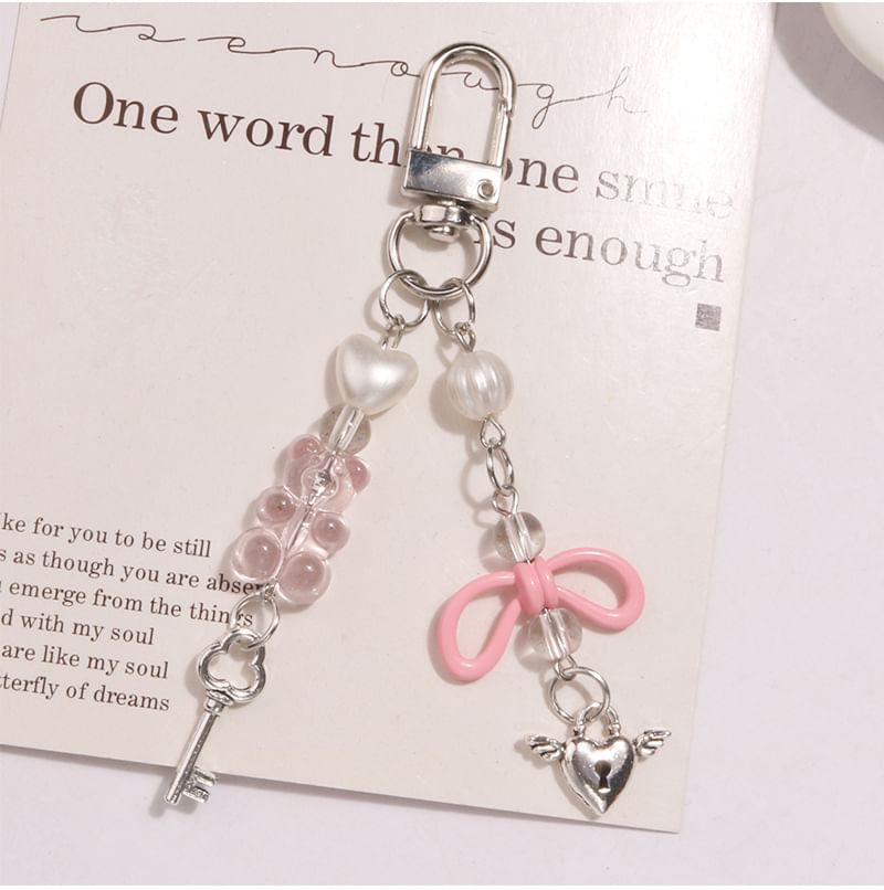 Jenorey - Vliegend Hart Slot & Sleutel Acryl Legering Tashanger Sleutelhanger