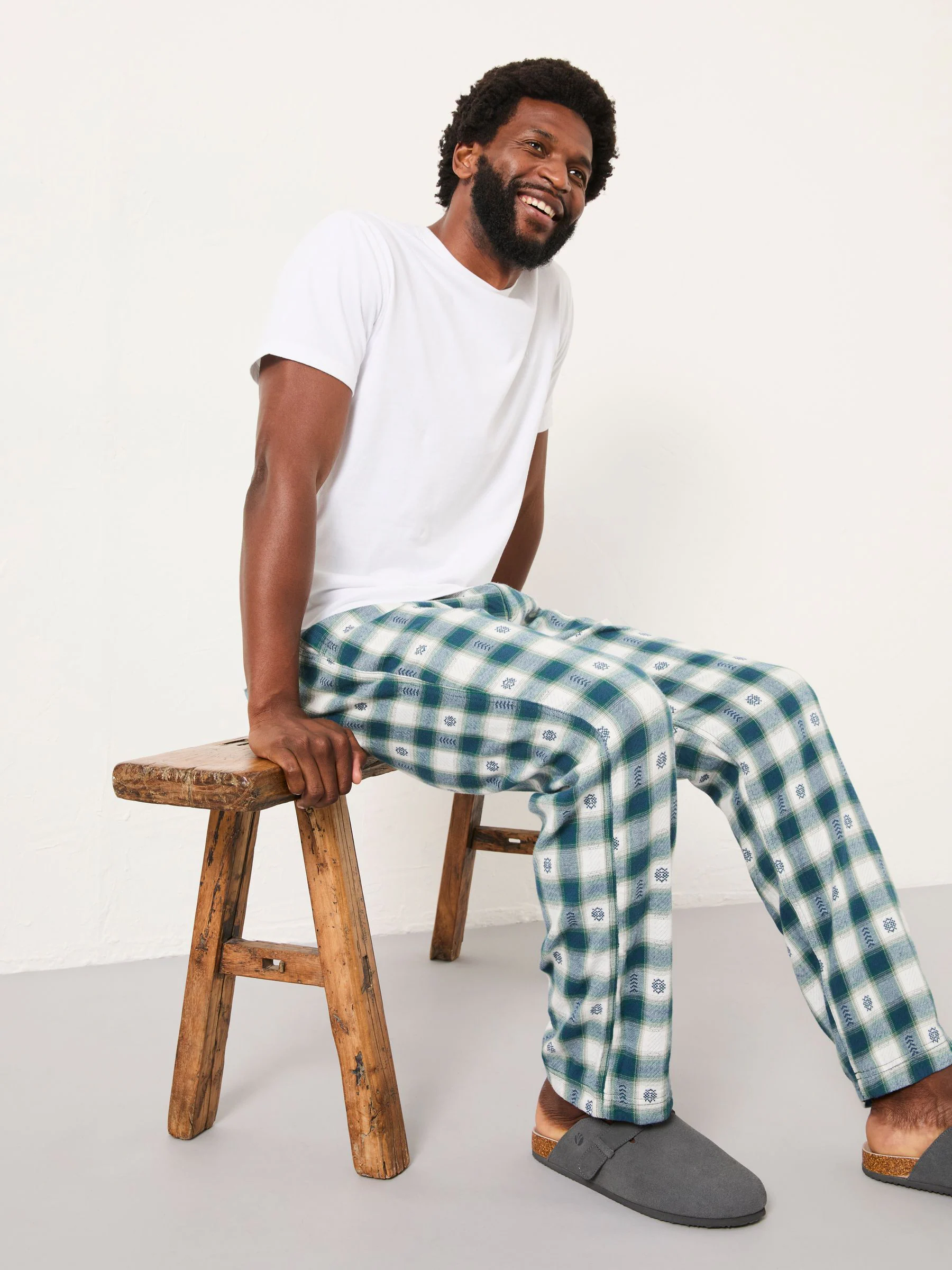 FatFace Jacquard Check Pyjama Bottoms