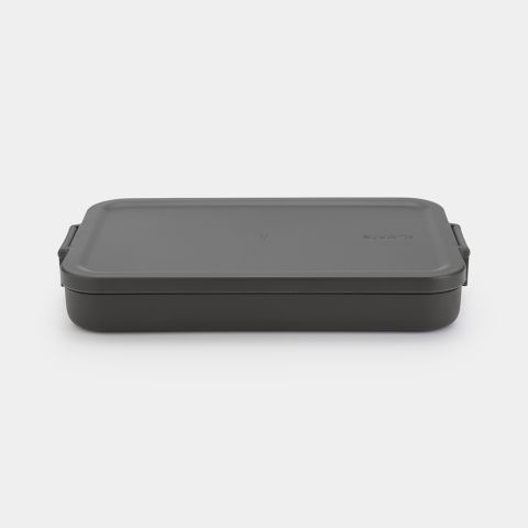 Make & Take Lunchbox, plat, kunststof - Dark Grey